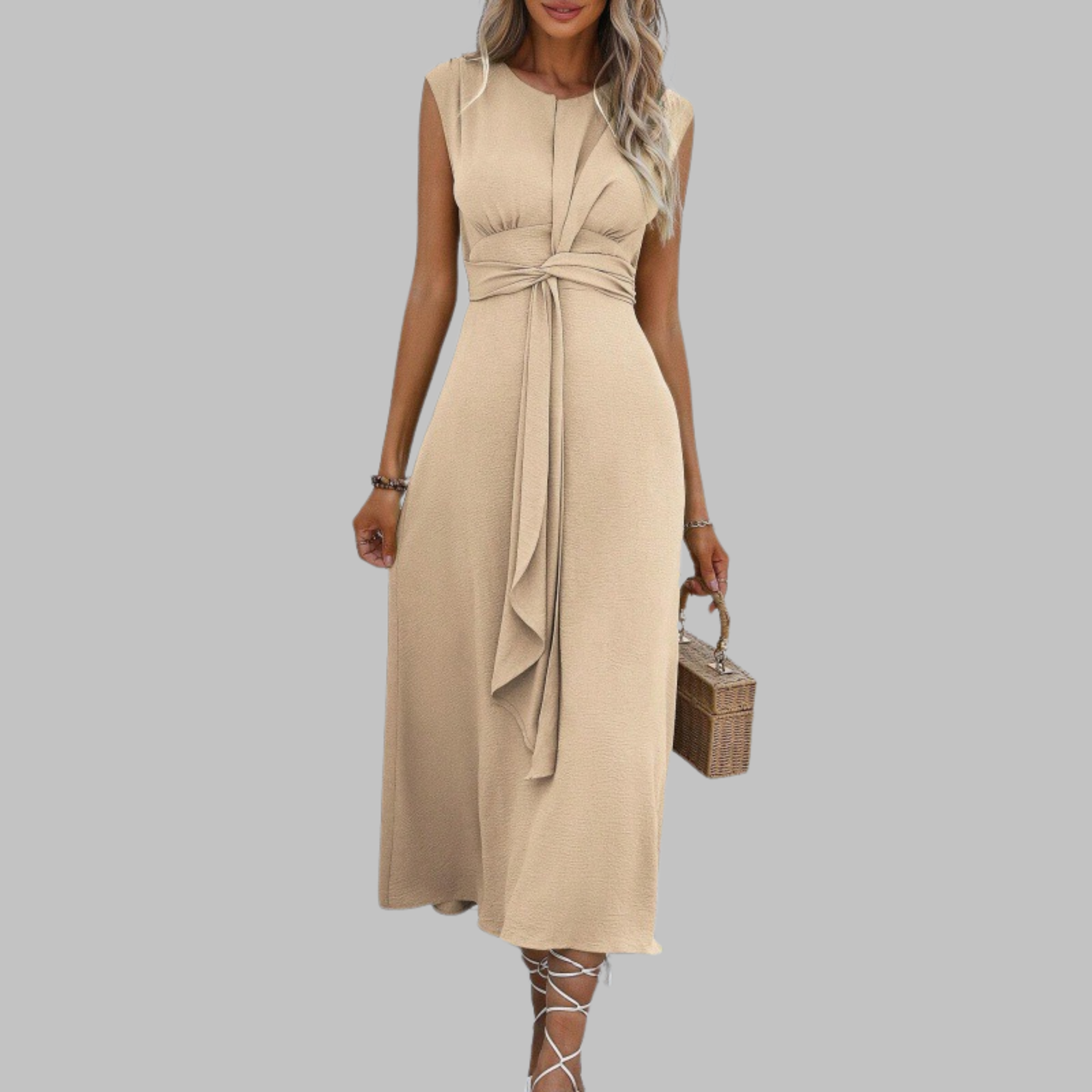 womens-woven-maxi-dress-with-round-neck-and-waist-tie-6