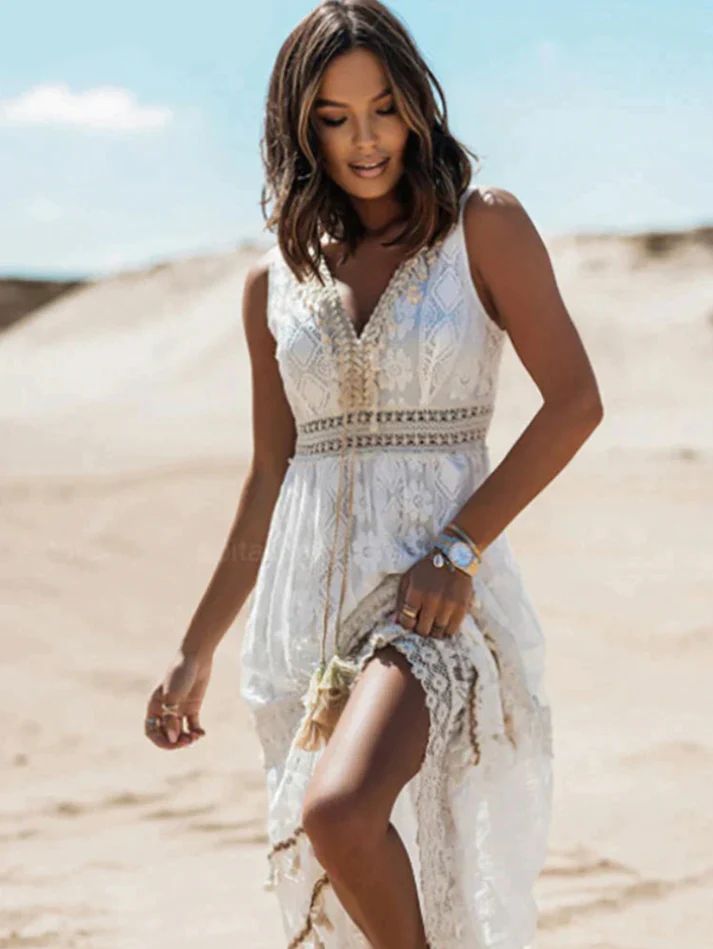womens-woven-maxi-dress-with-v-neck-and-tassel-tie-2