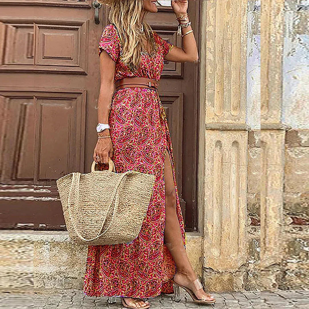 womens-woven-maxi-dress-with-wrap-front-and-side-slit-4