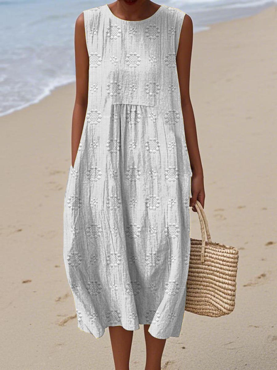 womens-woven-midi-dress-with-embroidered-motif-and-pockets-4