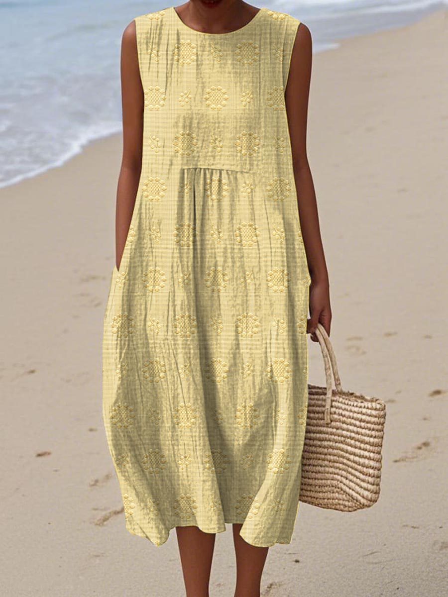 womens-woven-midi-dress-with-embroidered-motif-and-pockets-7