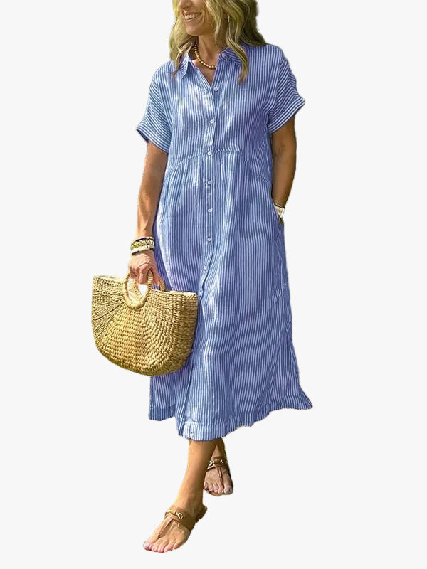 womens-woven-midi-dress-with-stripe-pattern-and-button-placket-1