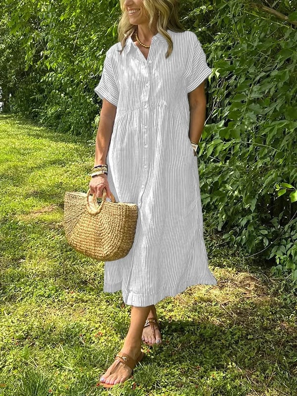 womens-woven-midi-dress-with-stripe-pattern-and-button-placket-2