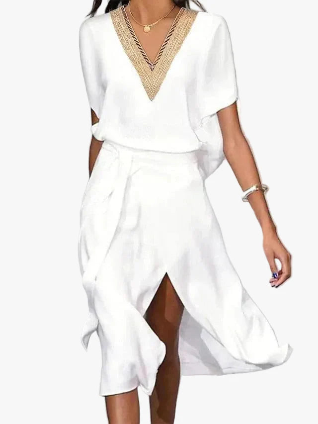womens-woven-midi-dress-with-tie-waist-and-front-slit-1