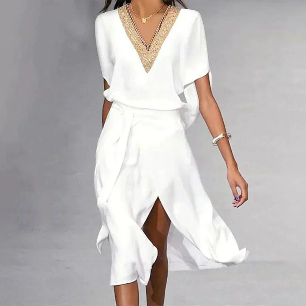 womens-woven-midi-dress-with-tie-waist-and-front-slit-2