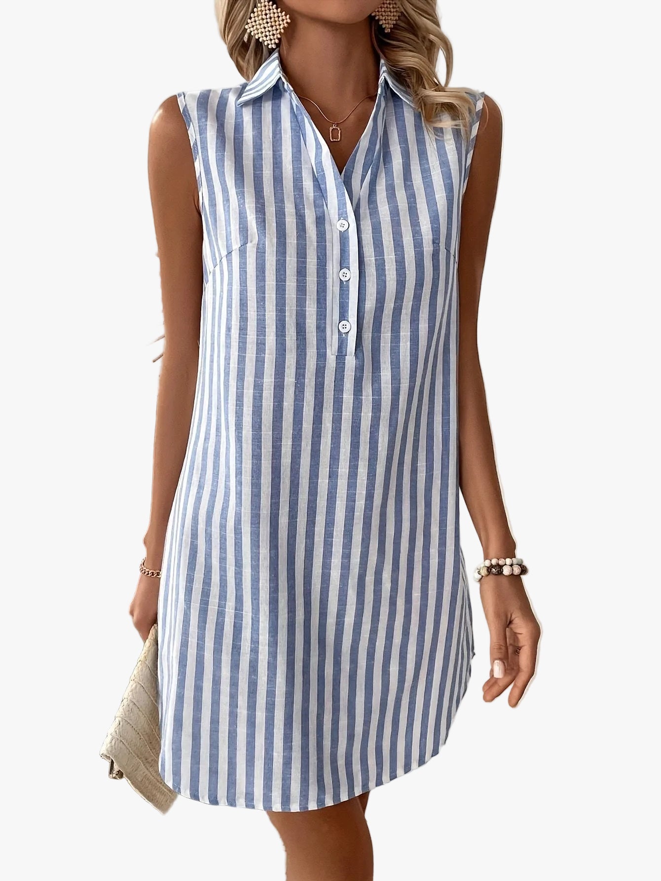 womens-woven-mini-dress-with-point-collar-and-button-placket-1