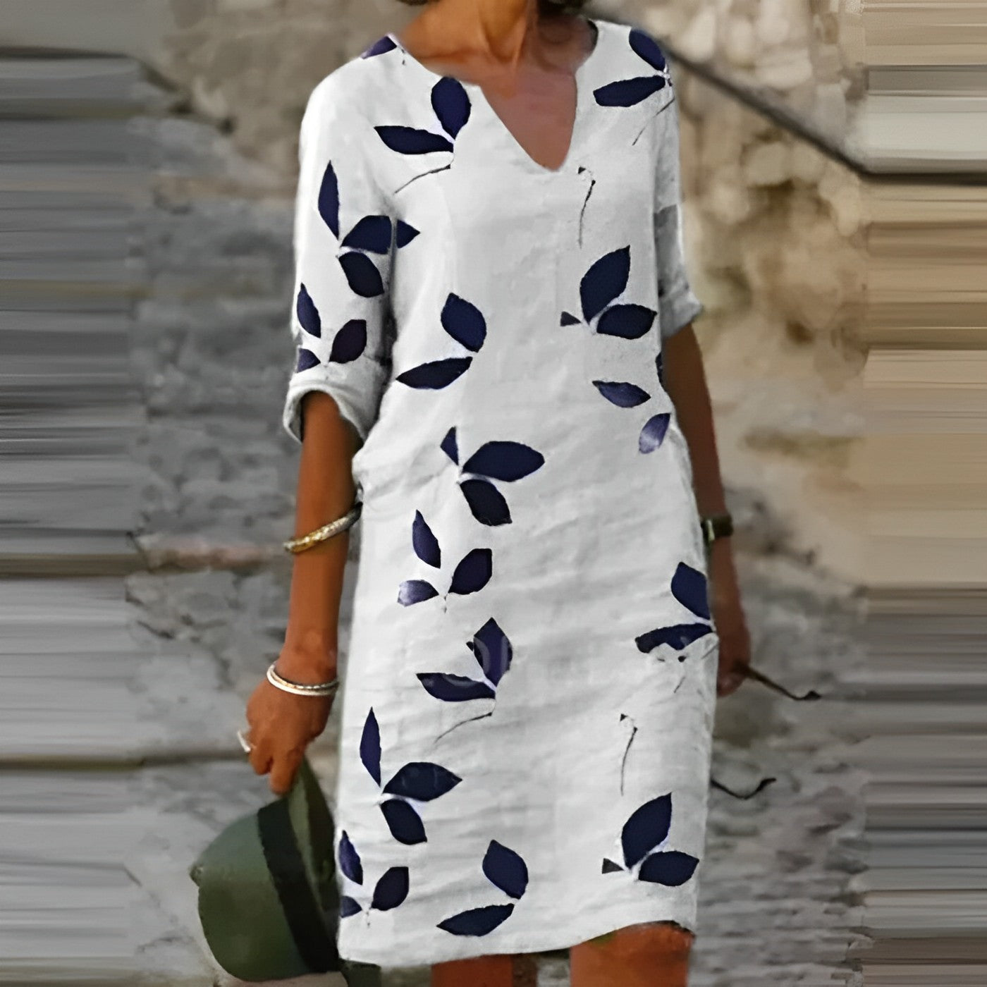 womens-woven-mini-dress-with-v-neck-and-leaf-print-2