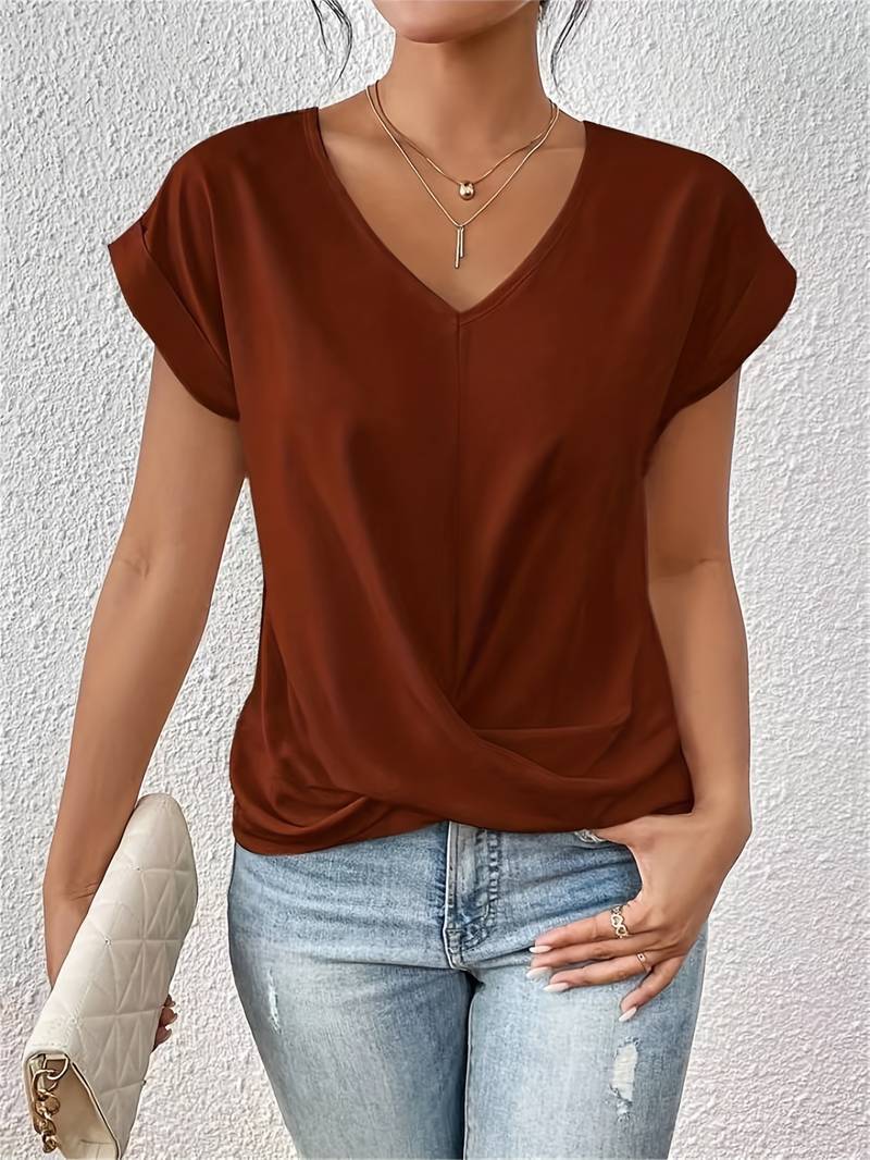 womens-woven-v-neck-top-with-twist-front-hem-and-cuffed-sleeves-2